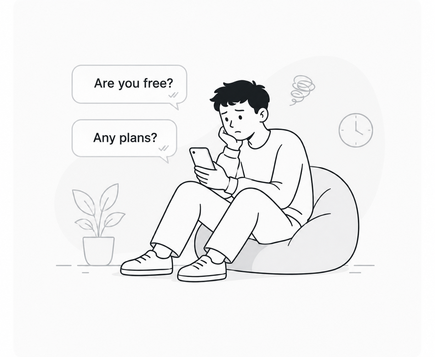 Waiting for replies illustration